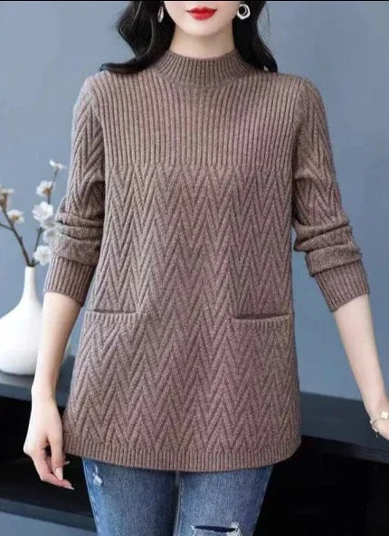 MW | Damenpullover mit hohem Kragen