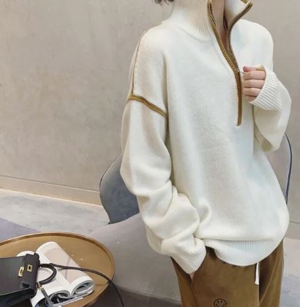 MW | Stehpullover mit Reißverschluss