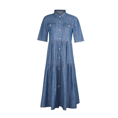 MW | Denim-Kleid mit kurzen Ärmeln
