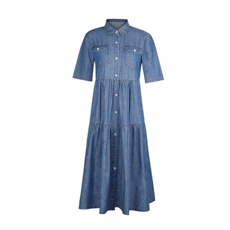 MW | Denim-Kleid mit kurzen Ärmeln