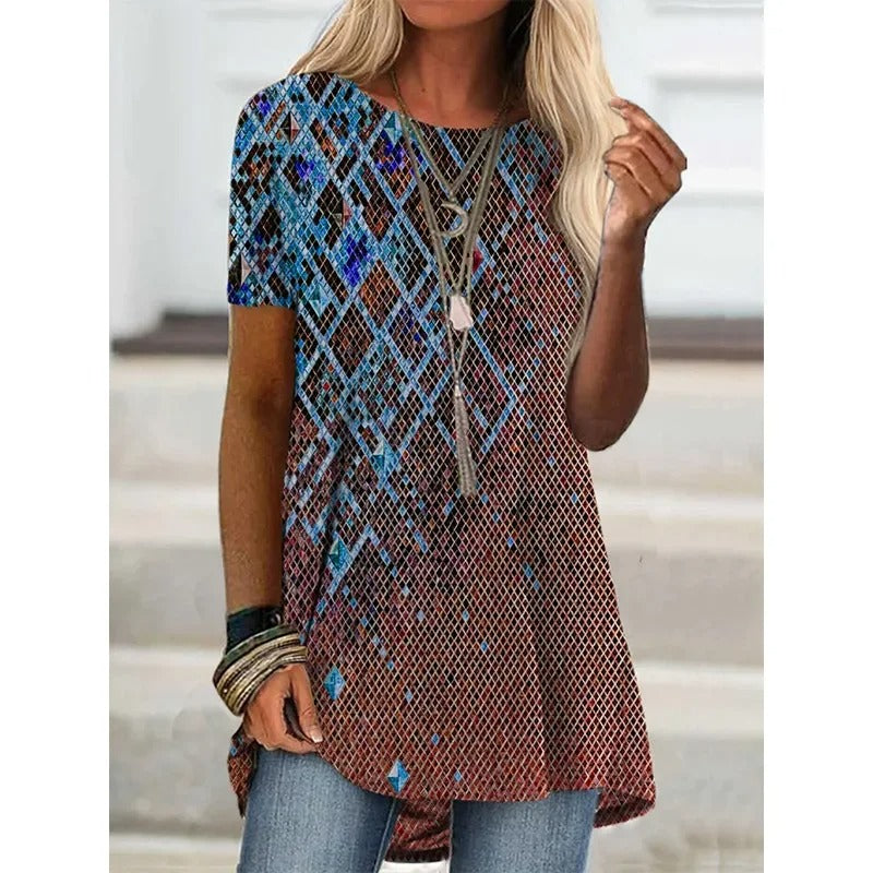 MW | Boho-inspiriertes bedrucktes Hemd