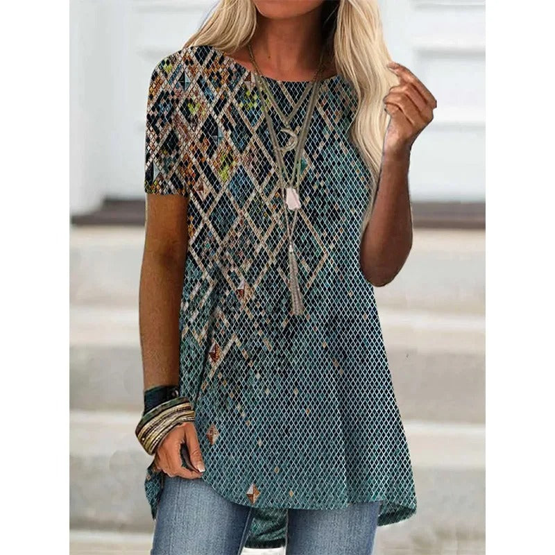 MW | Boho-inspiriertes bedrucktes Hemd