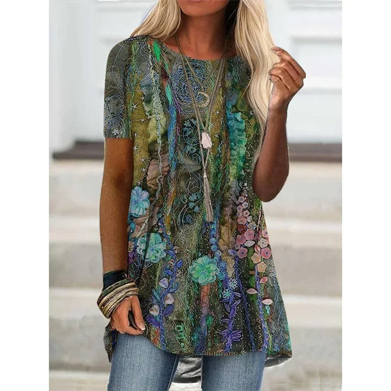 MW | Boho-inspiriertes bedrucktes Hemd