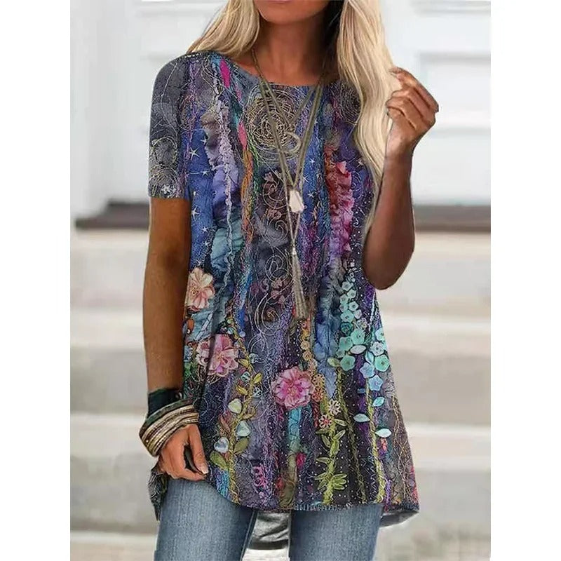 MW | Boho-inspiriertes bedrucktes Hemd