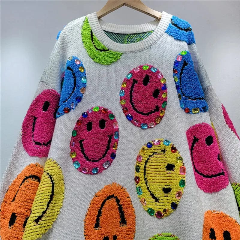 MW | Gestrickter Pullover mit Cartoon-Stickerei, modischer Pullover
