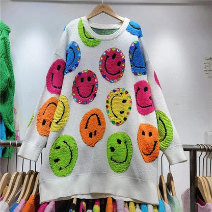 MW | Gestrickter Pullover mit Cartoon-Stickerei, modischer Pullover