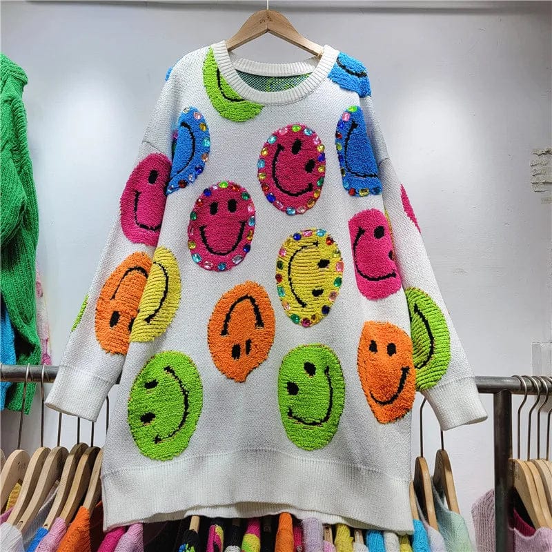 MW | Gestrickter Pullover mit Cartoon-Stickerei, modischer Pullover