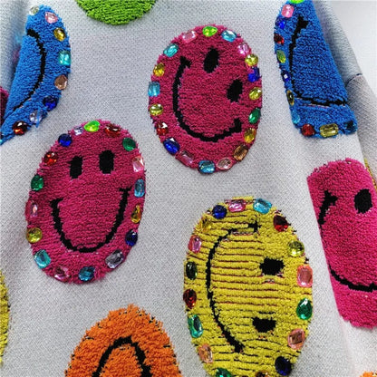 MW | Gestrickter Pullover mit Cartoon-Stickerei, modischer Pullover