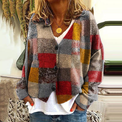 KS | Bedruckte Strickjacke mit Knopfleiste